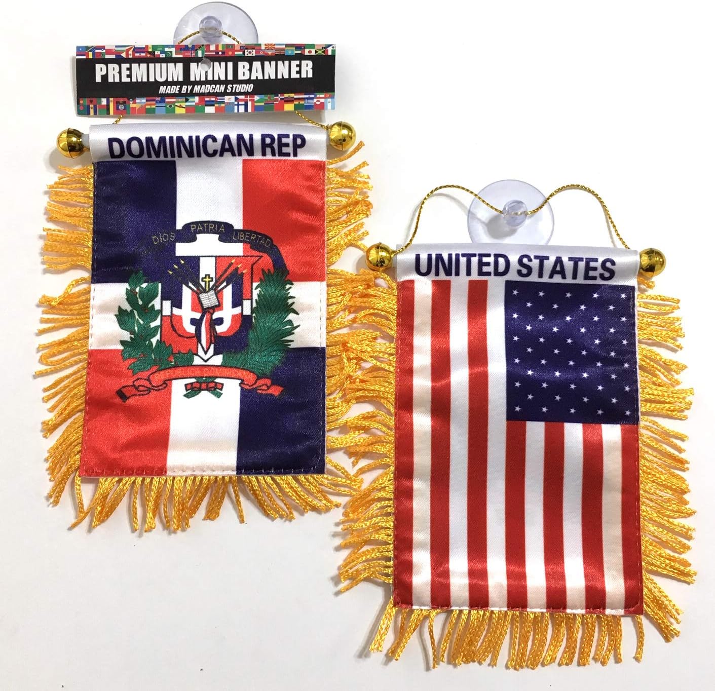 Dominican Republic Car Flag Dominican American 2 Side Flag