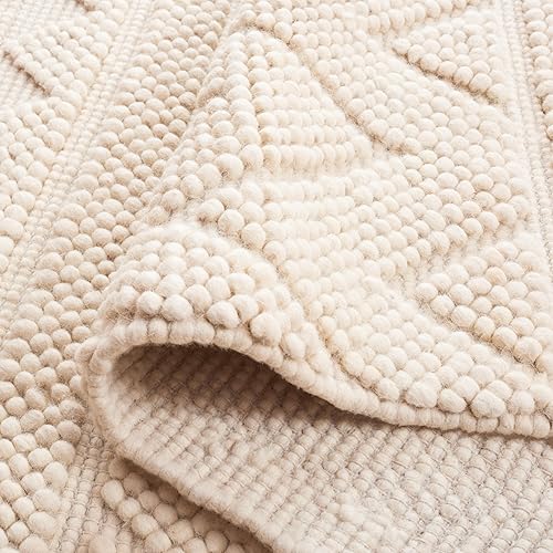 Miniatura 6 de SAFAVIEH Natura Collection - Alfombra de área de 5 x 8 pies, color beige claro, hecha a mano, mezcla de lana rústica estilo bohemio, ideal para