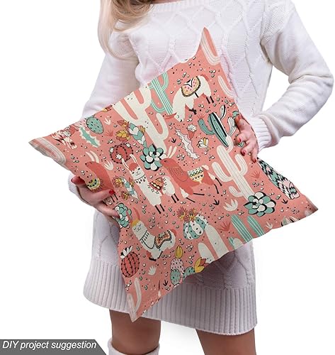 Miniatura 478 de Lunarable - Tela para amantes de perros de The Yard, patrón divertido de animales de dibujos animados en posiciones caprichosas estirando y Beige y