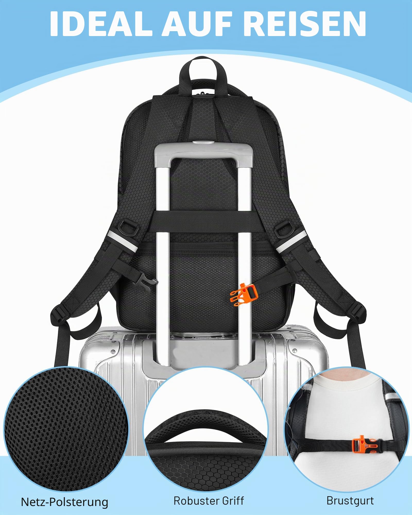 PEKREWS Tasche für DJI Mini 3/ Mini 4 Pro, für RC 2/ RC-N3/N2/N1 Controller | Drohne Rucksack, für 15,6 Zoll Laptop, Hartschale, Erweiterbar, Wasserabweisende, für Fly More Combo Zubehör, Reisetasche