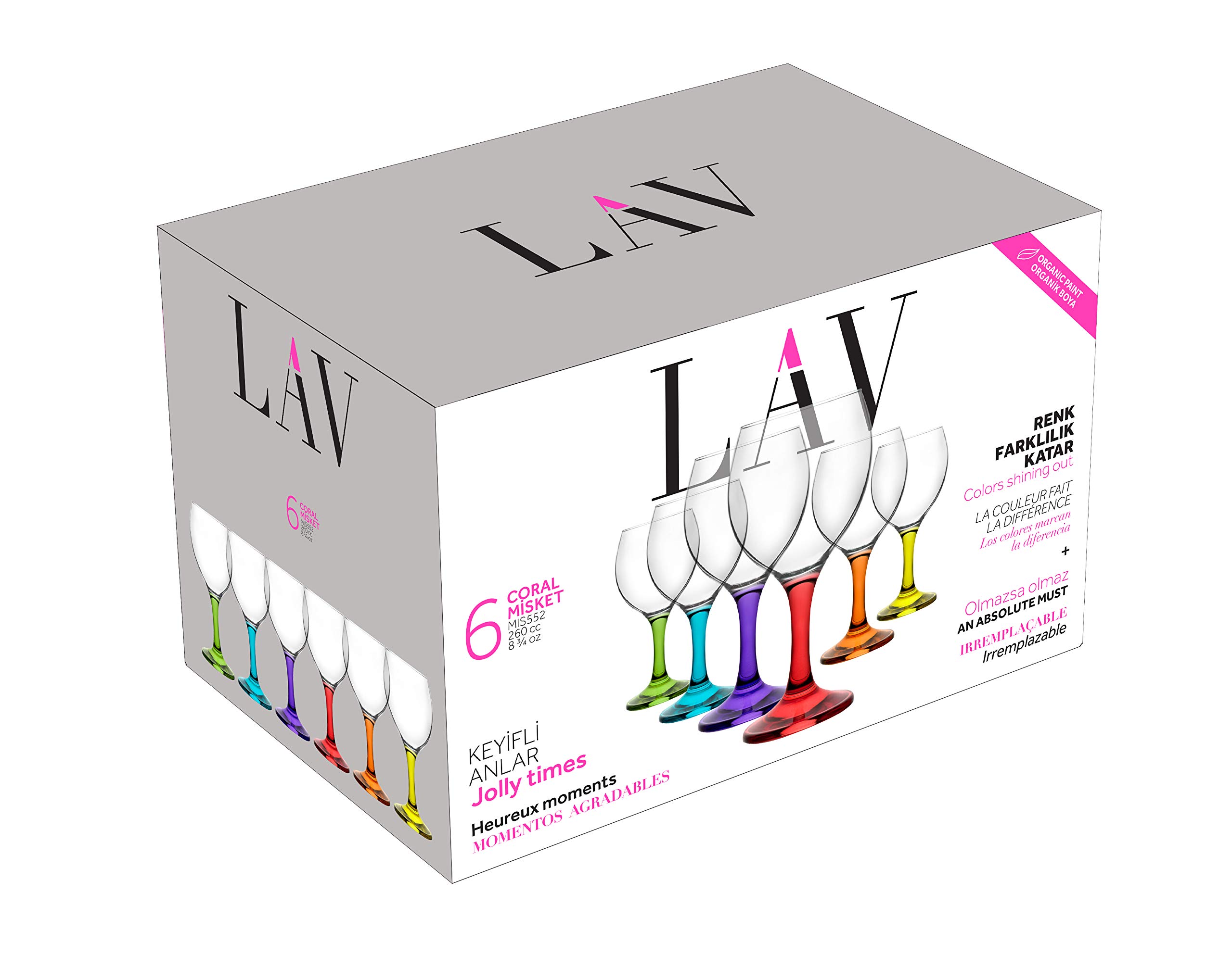 Calici Per Acqua LAV Misket - Pack Da 6 Da 26cl Per Casa E Ricorrenze, Design Elegante - Foto 8