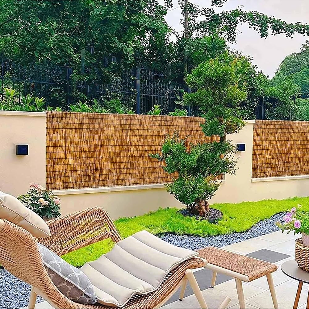 Bambusowy parawan ogrodzeniowy o szerokości 50180 cm, do użytku na zewnątrz, bambusowy, do pawilonu, ochrona prywatności, laski, balkon (165 x 500 cm)