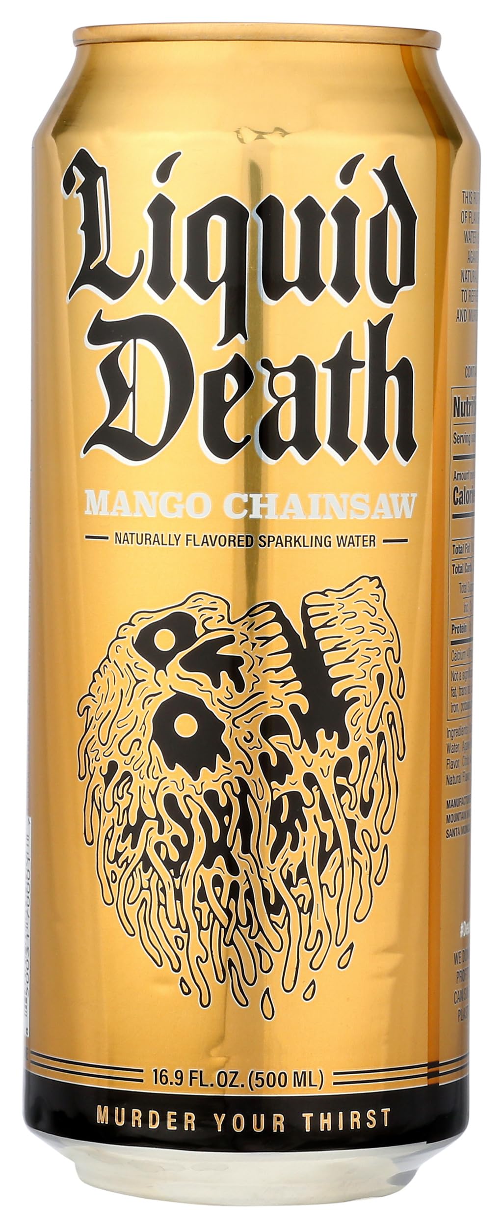 Liquid Death Sparkling Water, Mango-Kettensäge, 16,9 FZ, schwarz