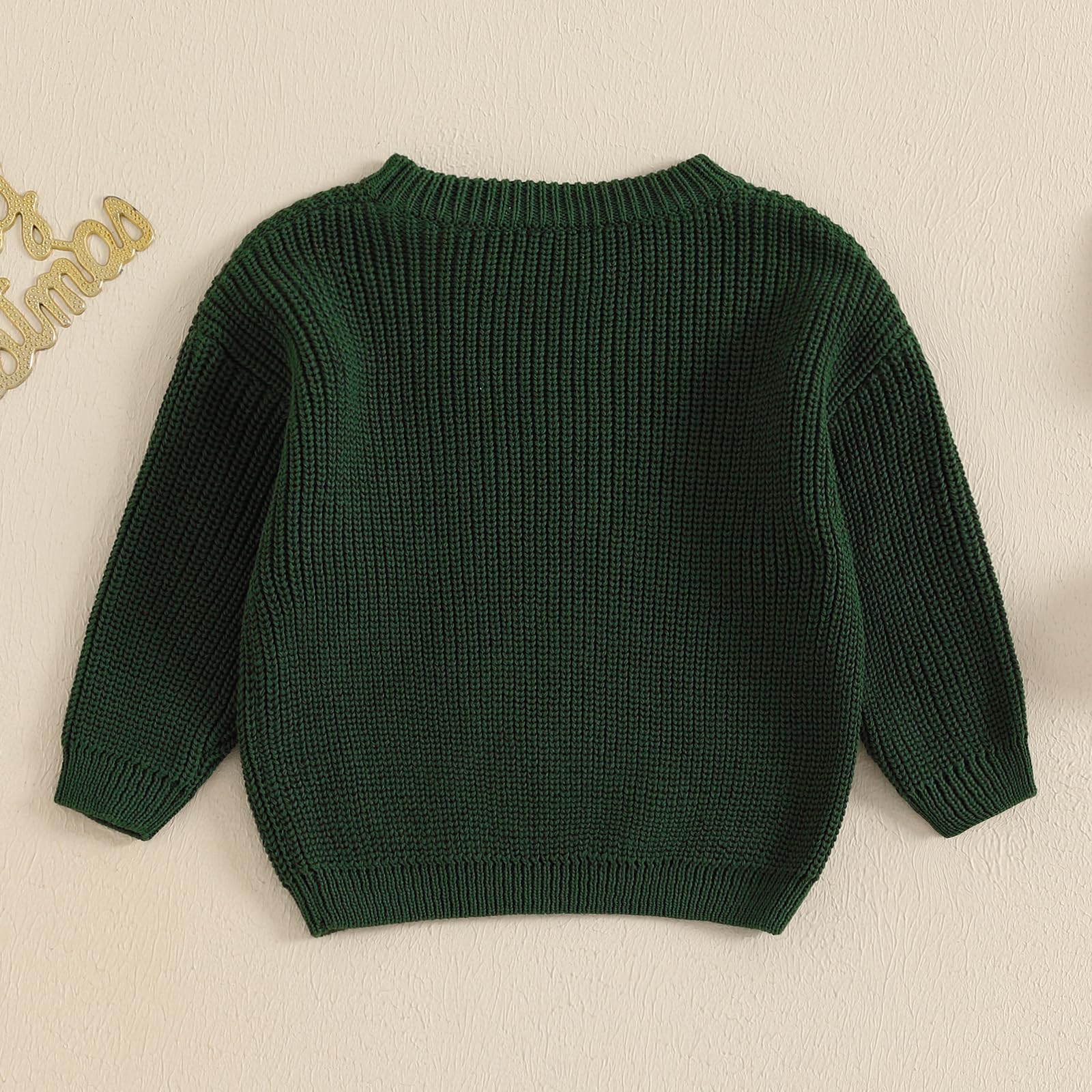 MOLZULAMS Baby Girl Boy Christams Outfit Christmas Tree/Santa Claus Embroidery Sweater Pullover Sweatsihrt Xmas Fall Clothes (Green A, 12-18 Months)