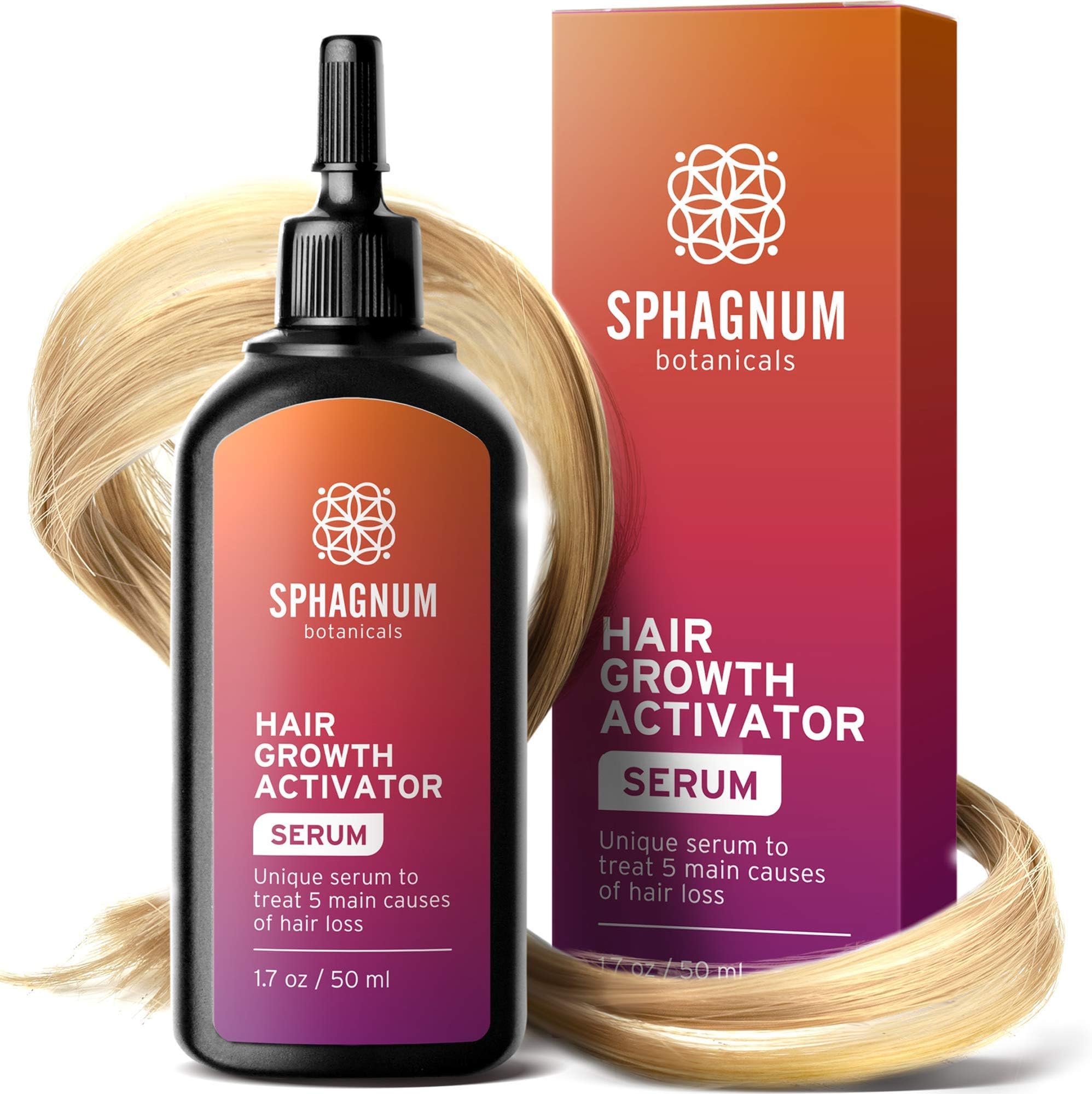 Hair Growth Serum - Follicle Activator Treats 5 Main Causes for Hair Loss. Cleanses and Nourishes Roots. Heals and Protects from DHT and Demodex Damage. Powerful Kick Start for New Hair Growth.
