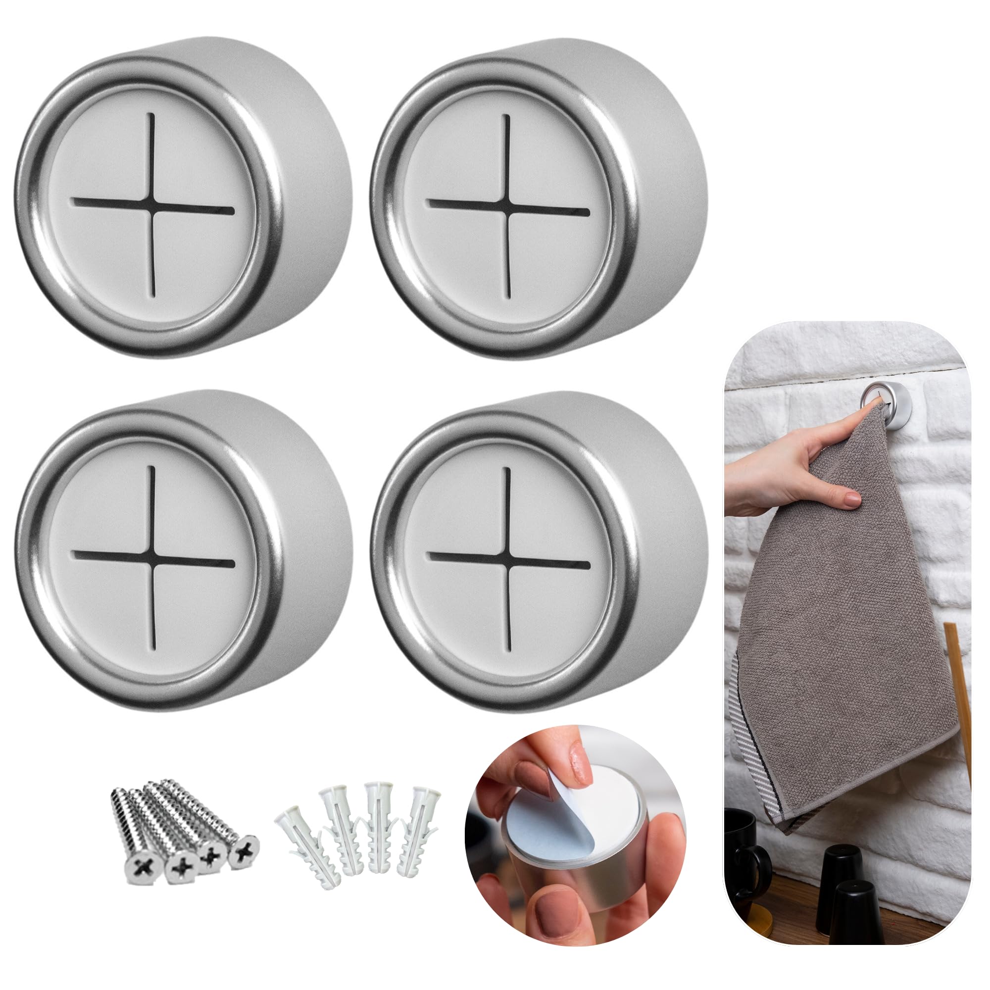 HEFA Towel Hooks - 4 Pack Kitchen Hooks -1