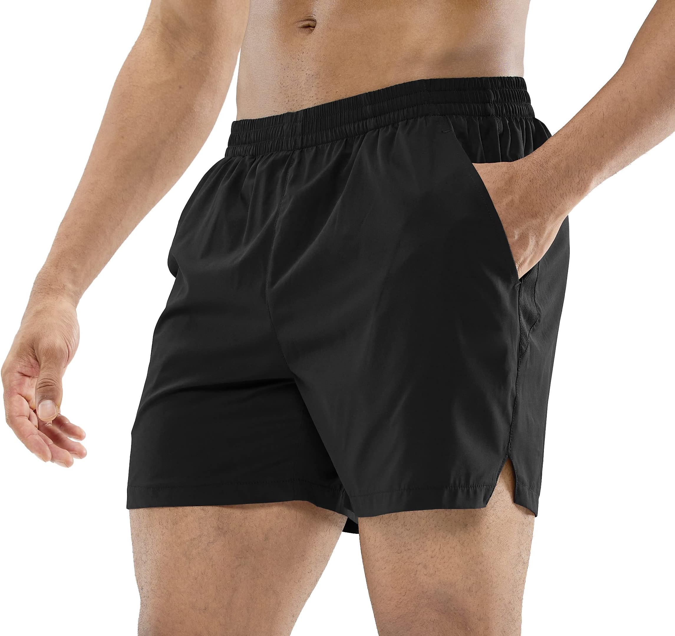 Men's Workout Running Shorts Quick Dry Active 5 Inches Shorts with Pockets, Lightweight, Breathable