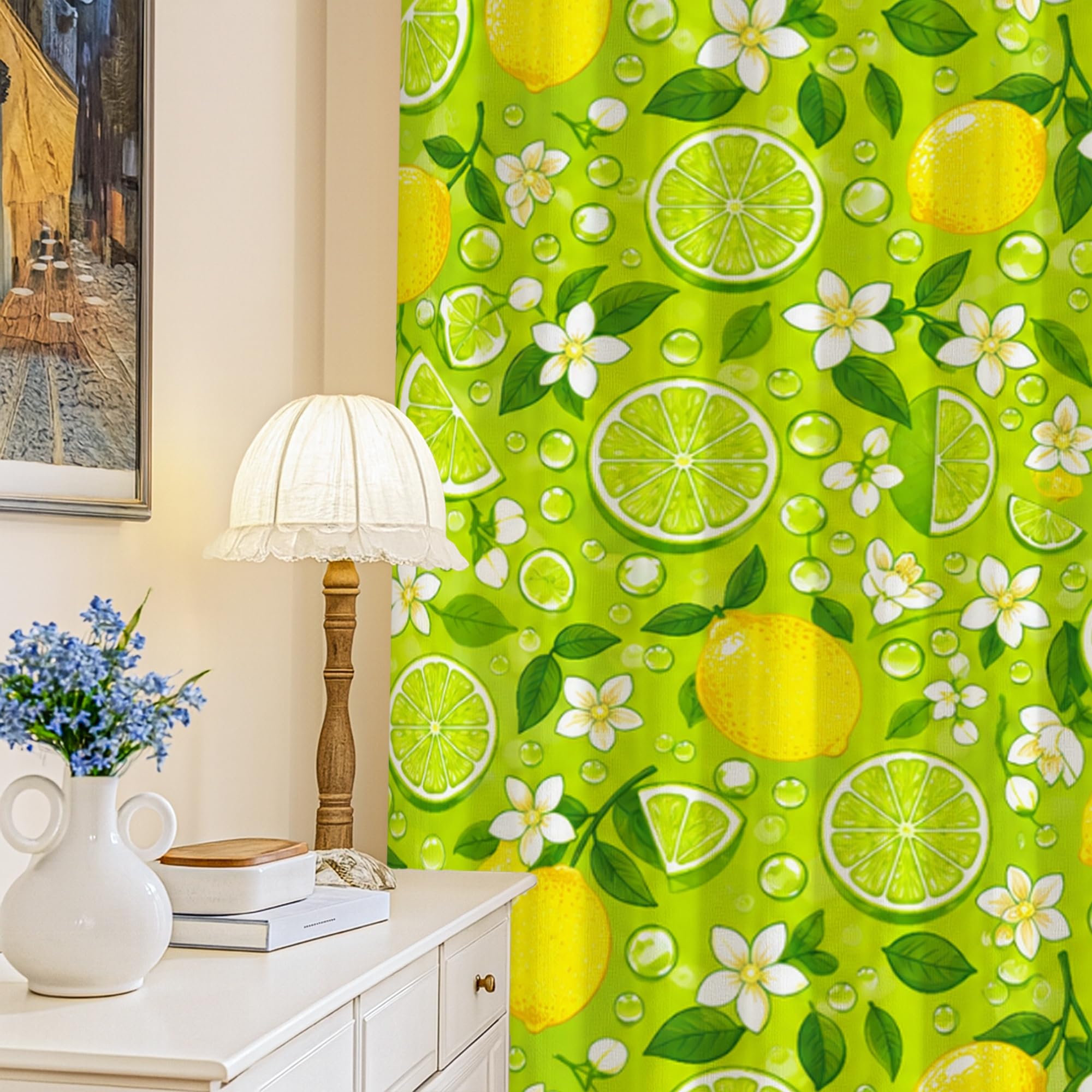 Rideaux occultants contre la lumière du jour rideau vert citron infroissable
