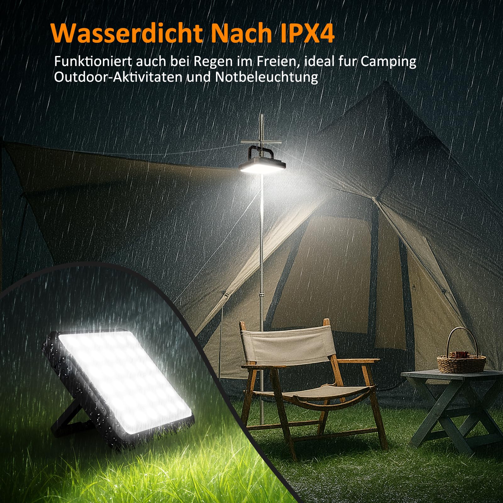 Kangtaixin LED Lampada Campeggio Ricaricabile con 20000mAh Batteria Powerbank Camping Luce Portatile, 4 Modalità di Luce Campeggio, IPX5 Impermeabile Lanterna da Campeggio Lampada Emergenza per Tenda