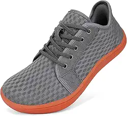 Tênis de caminhada com bico largo minimalista para mulheres e homens, sem queda, suporte de arco, sem cadarço, tênis descalço