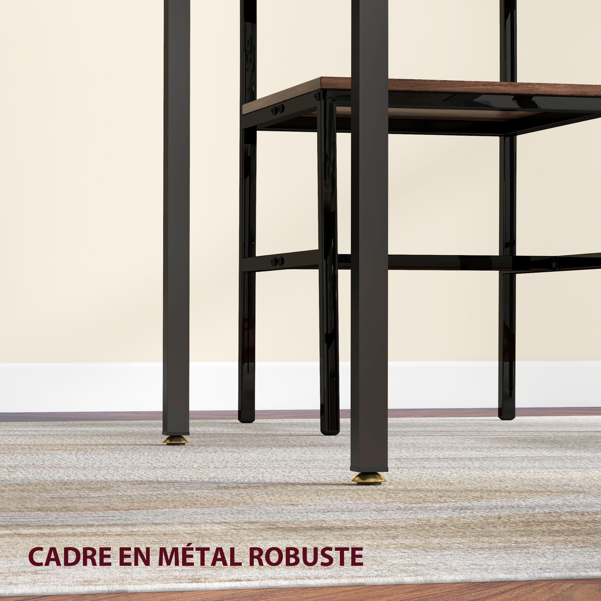 HOMCOM Table de Salle à Manger Pliante Extensible 2 Rabats Marron Rustique