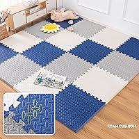 Vista 3 de Tapete de ejercicio de rompecabezas de EVA extra grande, reversible, plegable, de espuma, tapete de juego suave