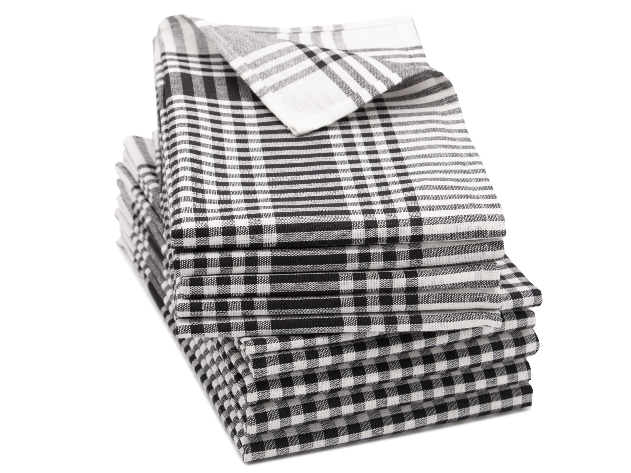 ZOLLNER Juego de 10 paños de Cocina 100% algodón, 50 x 70 cm, Negro.