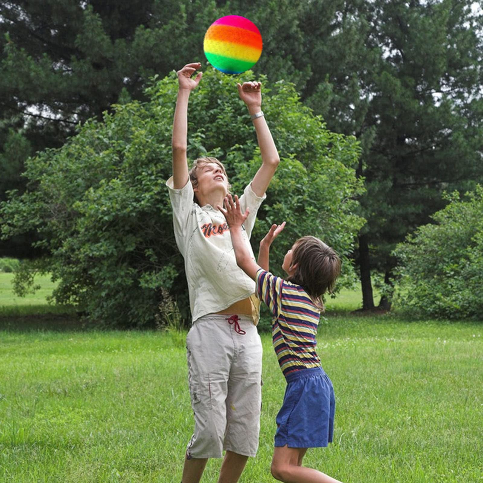Bouncy Kickball Multicolor Rainbow Ball Kids Waterball Piłka nożna Softball Piłka plażowa Softball do wewnątrz i na zewnątrz