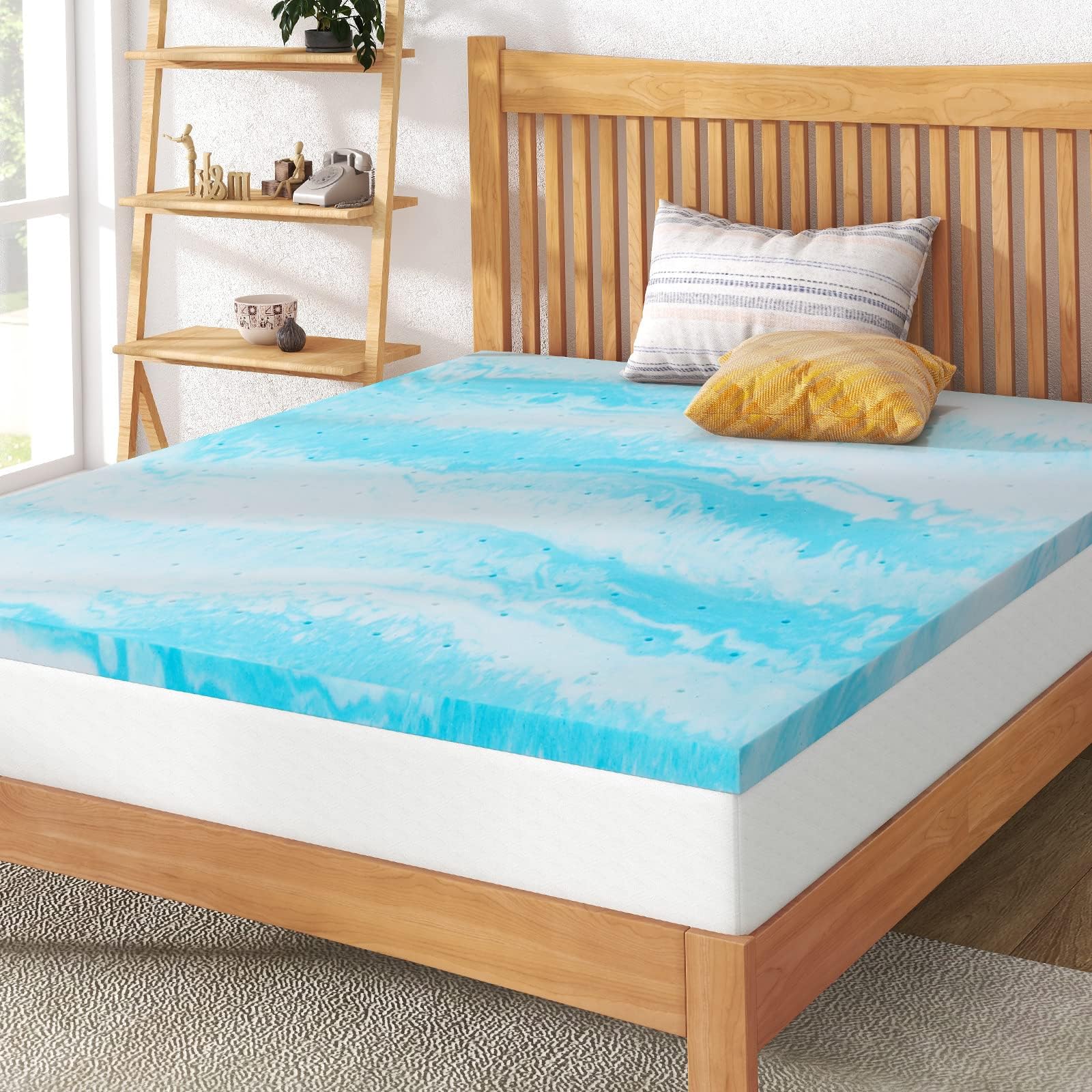 HIFORT Queen Size Mattress Topper 3 inch, Memory Gel Foam