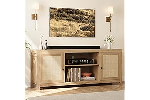 IDEALHOUSE Rattan TV Stand for 75 Inch TV