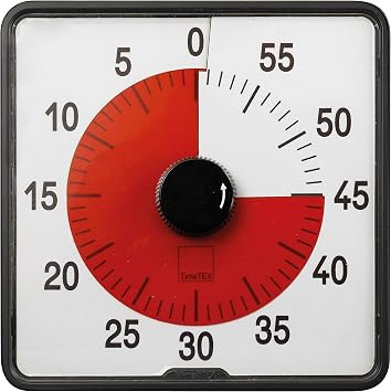 TimeTEX - Timer Countdown L Red Precise Timer for Versatile Time Keeping with Practical Functions Contents: Battery-Operated Time Clock in Red (Size: Approx. 20 x 20 cm)