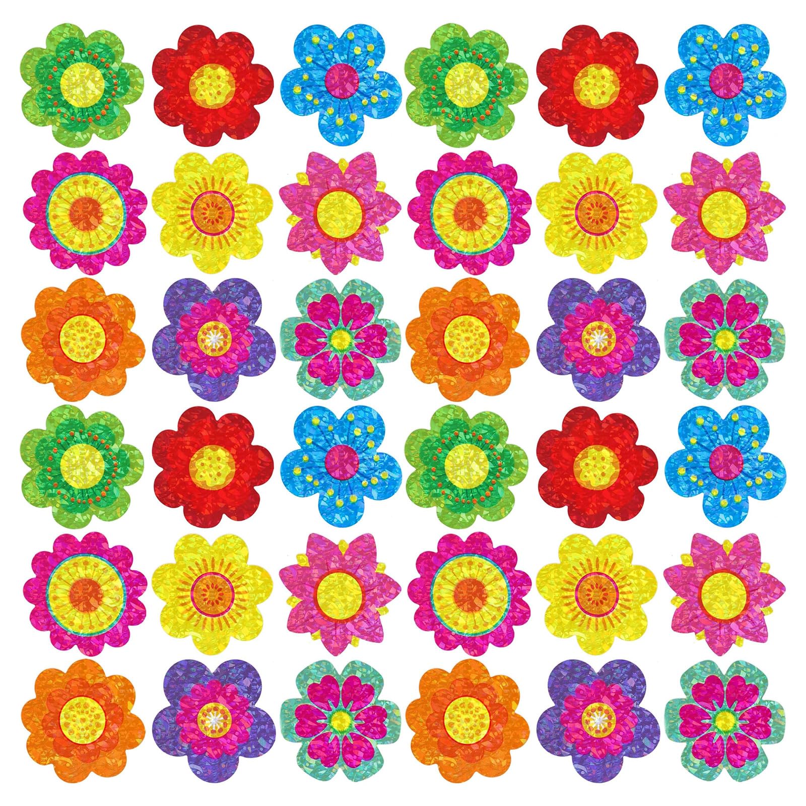 XuQiZZpp 500Pieces Glittering Flower Sticker Adhesive Seal Label for Scrapbooking Journal Packaging Motivational Sticker