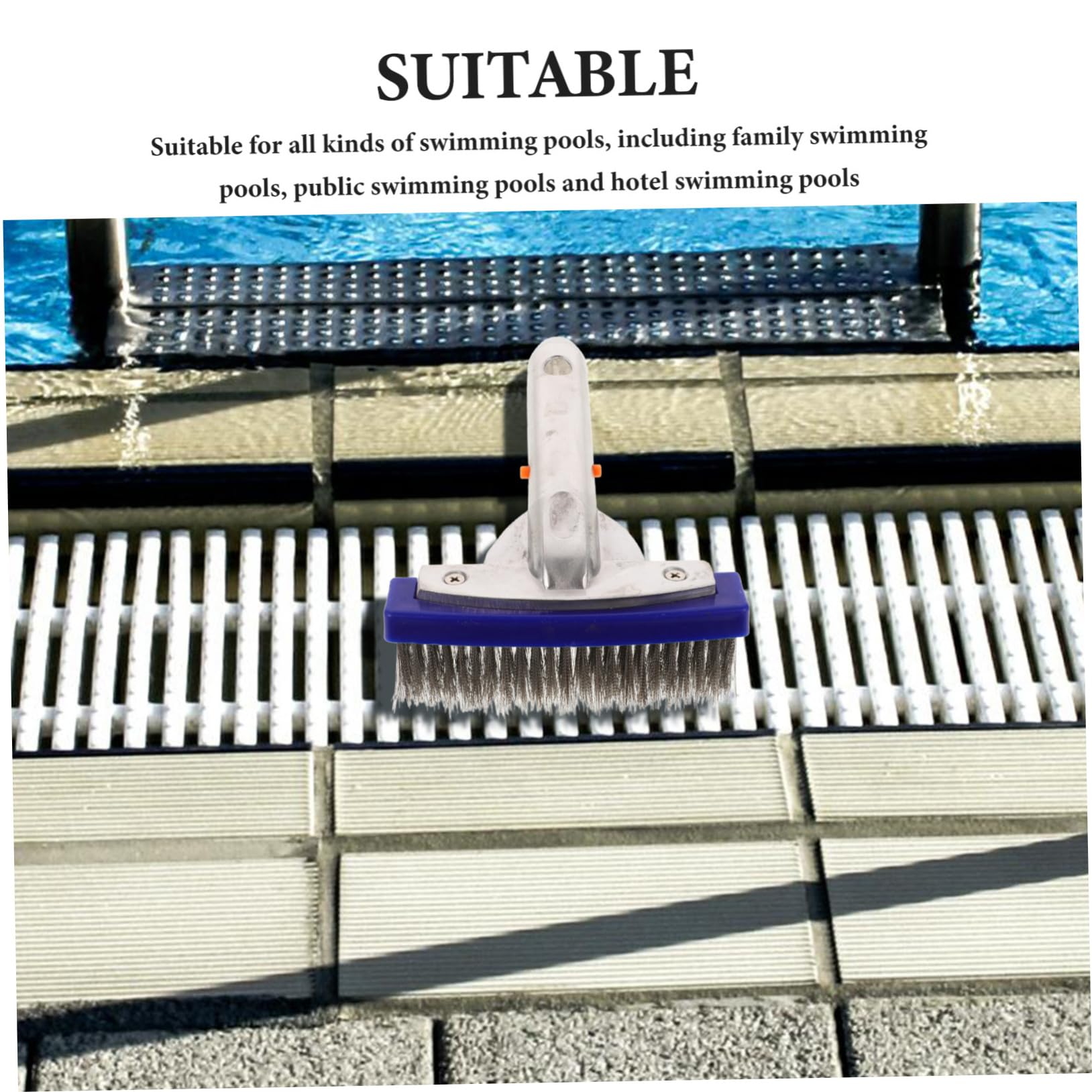 Mobestech 4piezas Cepillo De Limpieza De Piscina De Acero Inoxidable y Cepillo Resistente para Paredes y Fondo De Piscina Herramienta De Mantenimiento para Eliminar Manchas Difíciles y