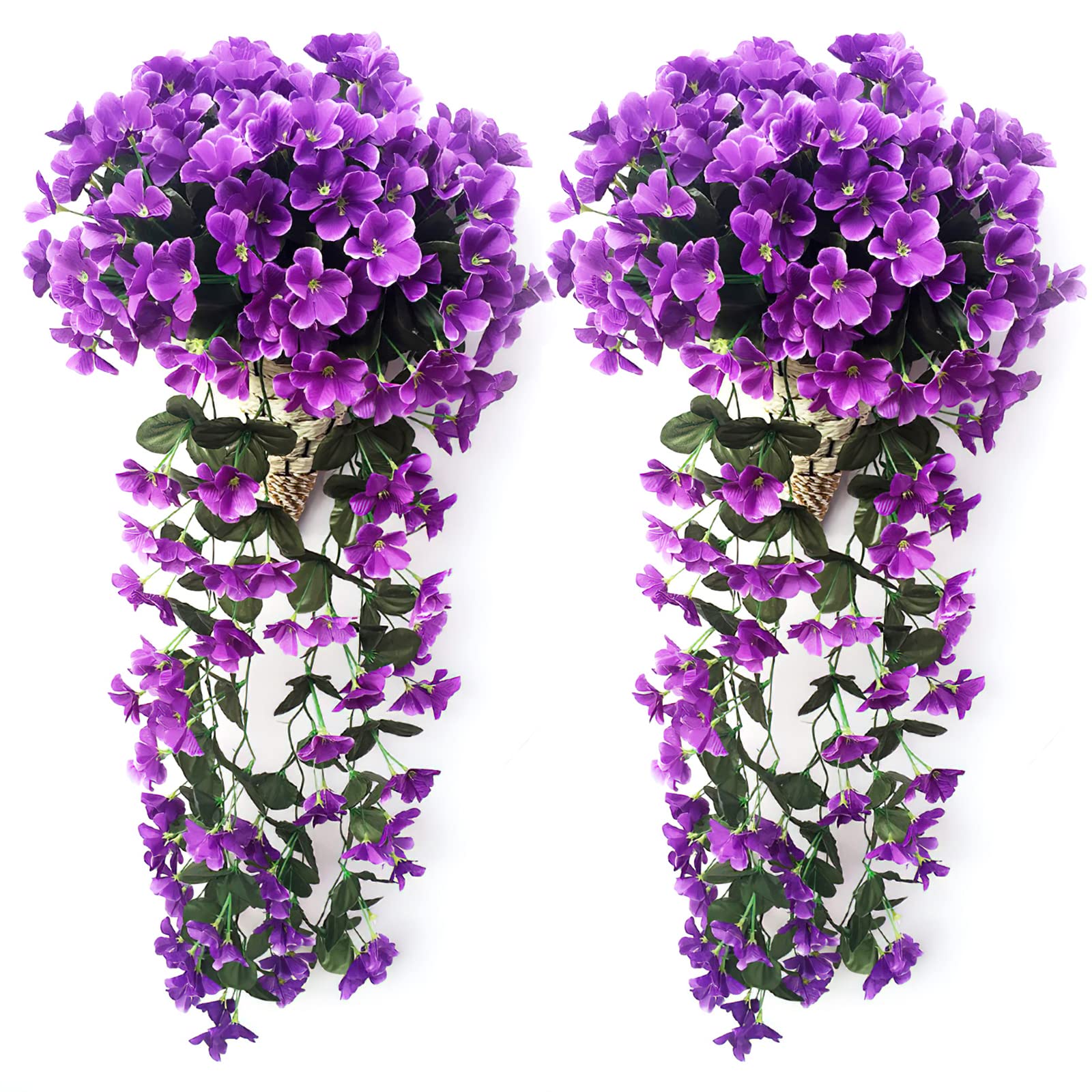 Set van 2 kunstbloemen aan de muur, hangende bloemen