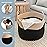 OrganiHaus Large Woven Storage Basket for Blankets and Toys 20 x 13 Inch, Rope Laundry Basket with Handles, Cushions & Pillows Storage Bin, Nursery Hamper, Soft Round Dog Toy Bin - Black/Honey