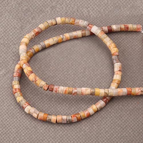 Miniatura 5 de 150 cuentas espaciadoras de ágata de encaje loco natural, sueltas, semipreciosas, planas, redondas, cuentas de piedra de disco Heishi para