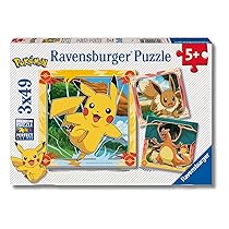 Ravensburger – Puzzles Pokémon Confezioni Da 3 | Puzzle Bambini 5 Anni O Più | Regalo Bimba 5 Anni 3 X 49 Pezzi | Puzzle Bambini 21 X 21 Cm | Puzzles Perfetti Ravensburger