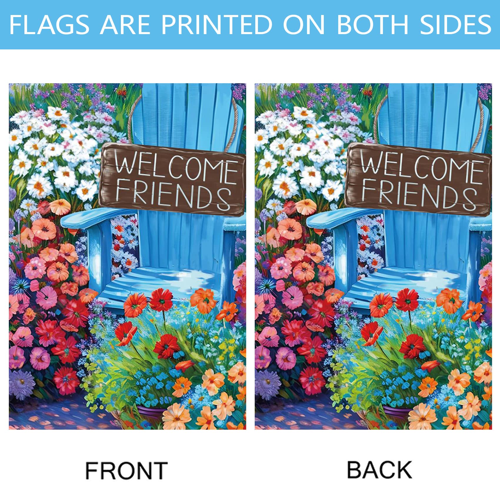 Morigins Gartenflagge 'Welcome Spring Summer Duck' – Doppelseitig, 31,8x45,7 Cm, Wetterbeständig