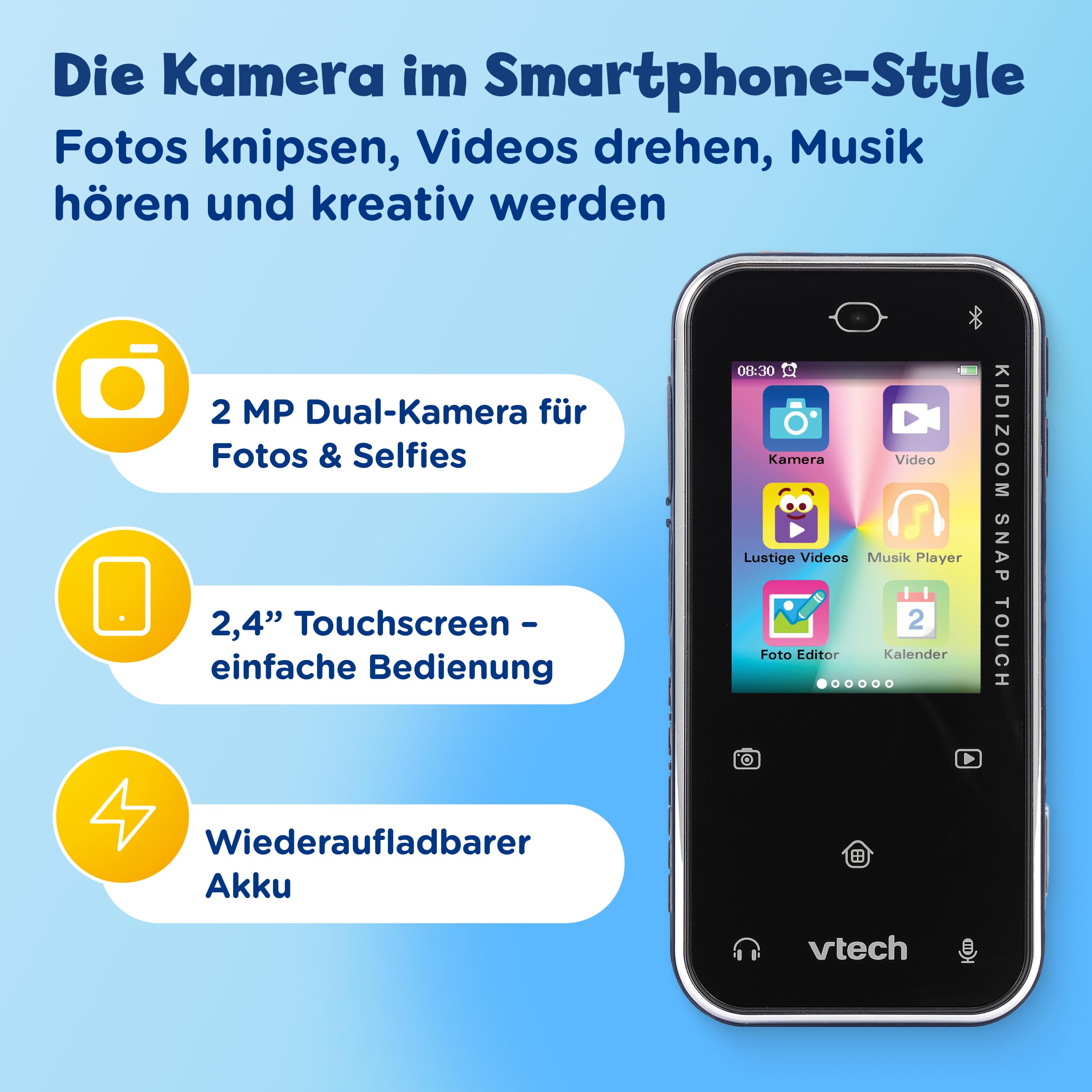 VTech KidiZoom Snap Touch Kinderkamera 5MP Dualkamera Touchscreen