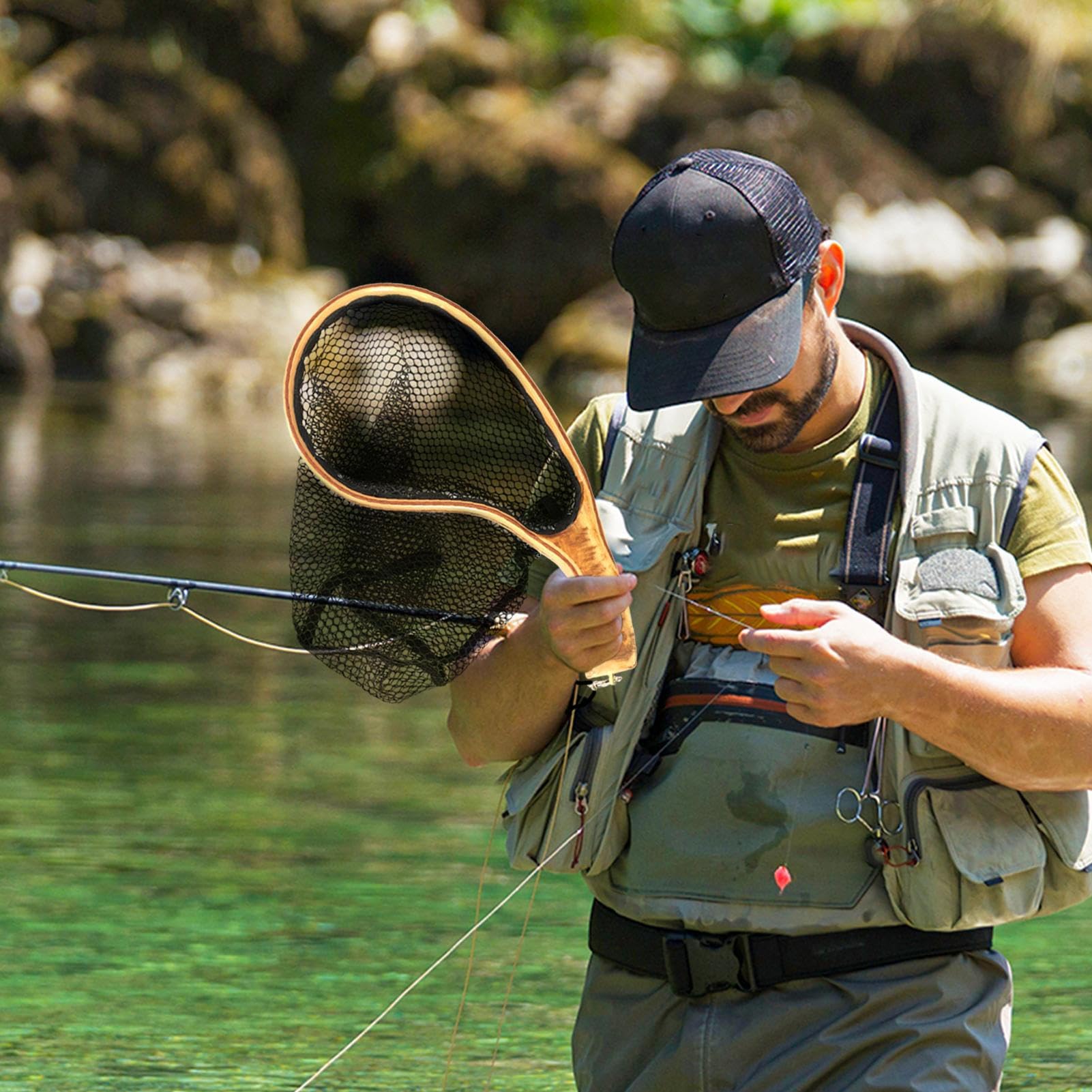 Rete da a mosca – Retino da – Fishpond Fish-Safe, attrezzatura da spigola | atterraggio pesce rete nera, per