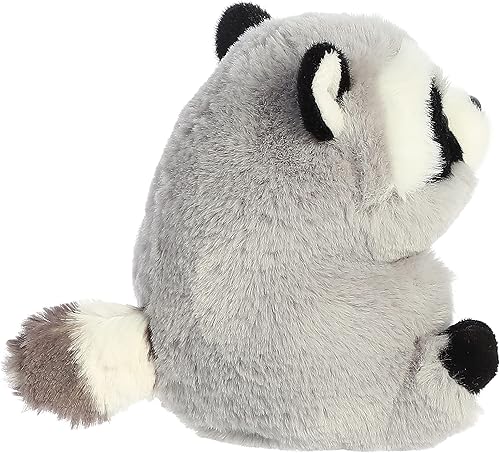Miniatura 3 de Aurora® Round Rolly Pet™ Ripley Raccoon Peluche - Adorables compañeros - Diversión sobre la marcha - Gris 5 pulgadas