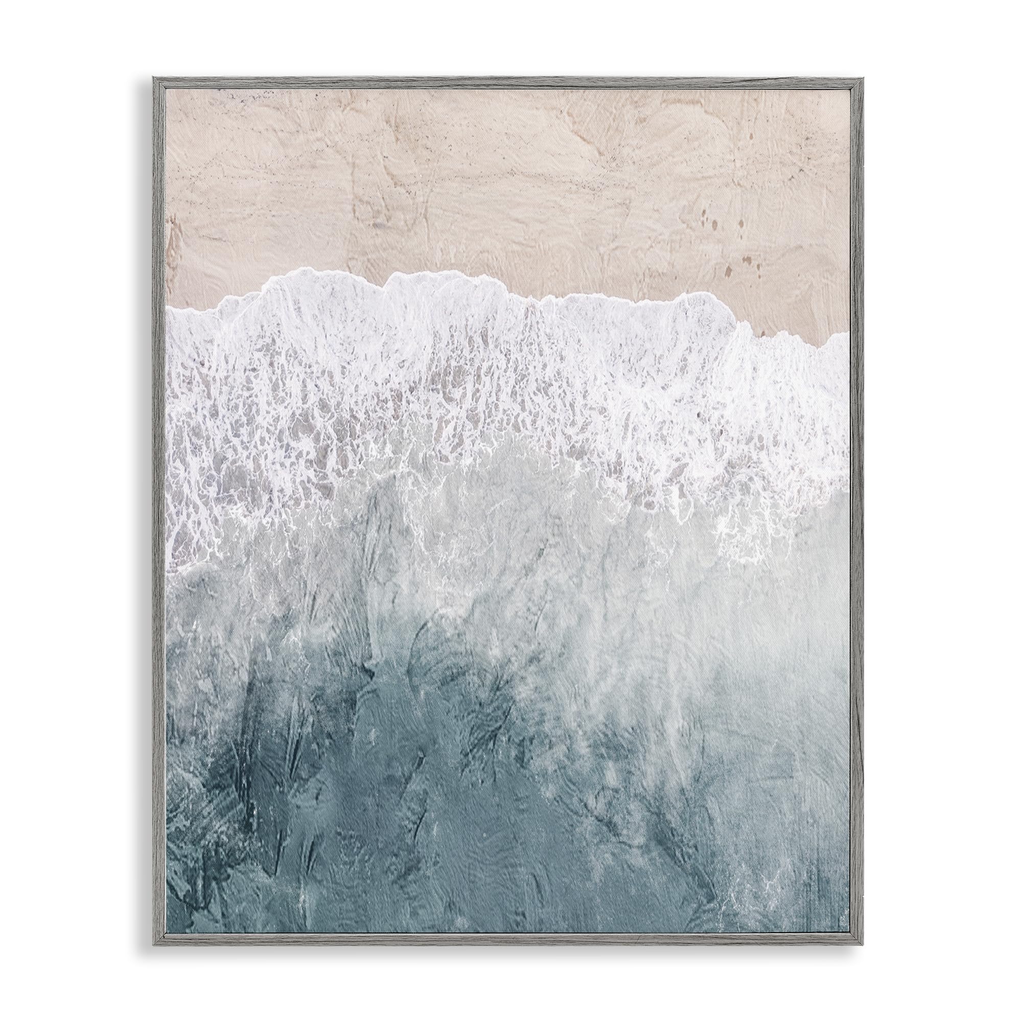 Stupell Industries Farmhouse Gray (Textured) 'Beach Top Shore'| Framed Giclee Art