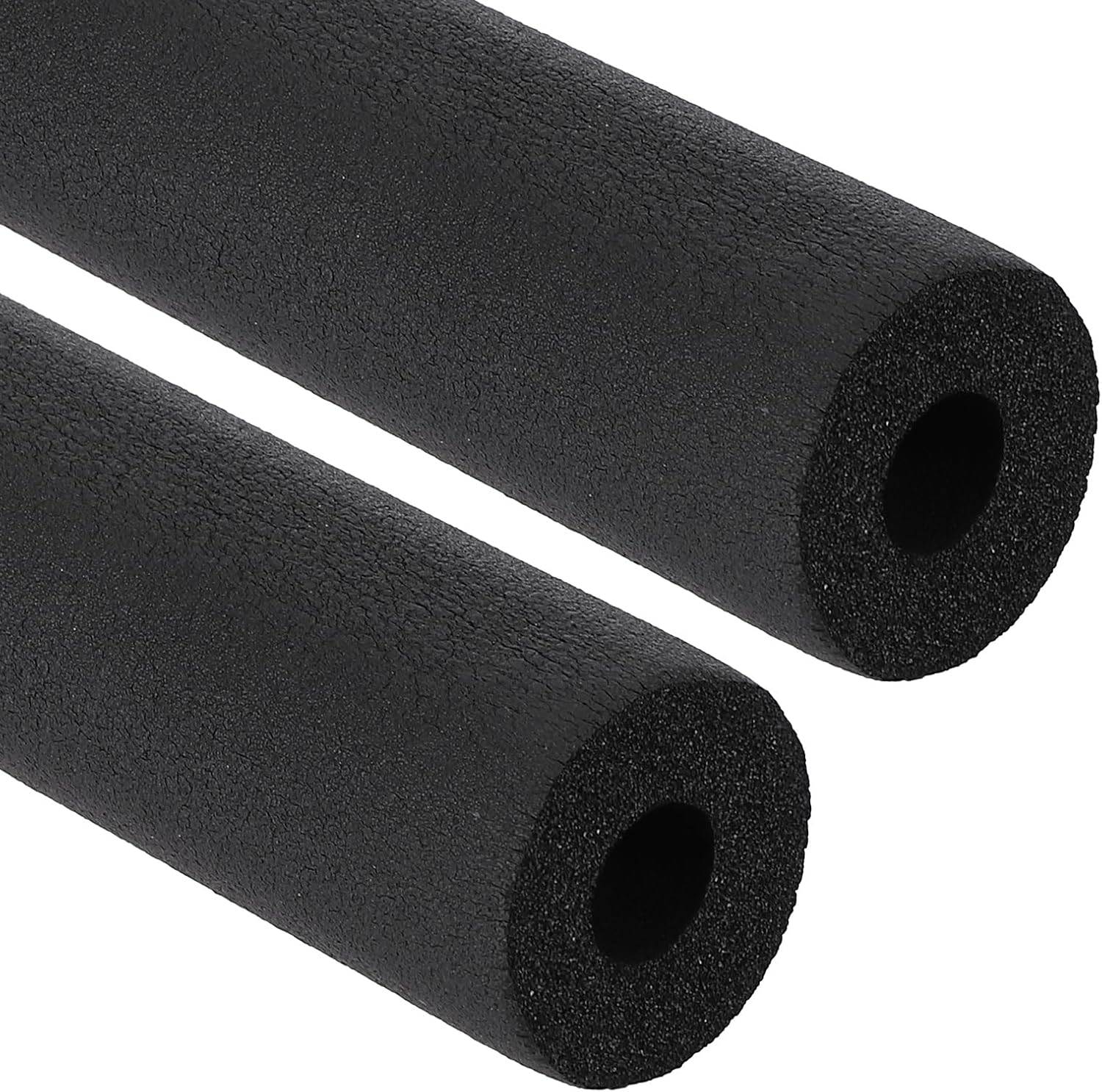PATIKIL 1 5/8" (43mm) ID x 6.6Ft x 0.59" Pipe Insulation Foam Tube, 2pcs Pipe Cover Wrap Roll Bar Tubing for Handle Grip HVAC Air Conditioner Units, Black