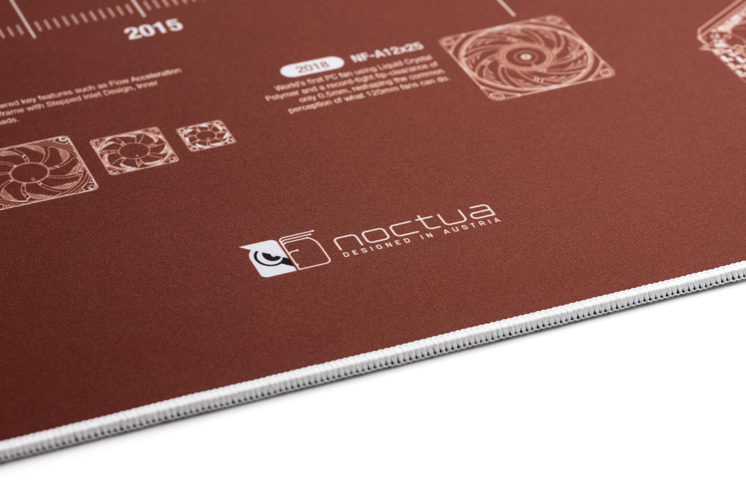 Noctua NP-DM3 : Tapis de Bureau Célébrant le 20ème Anniversaire de la Marque, 90x40 CM (Brun)