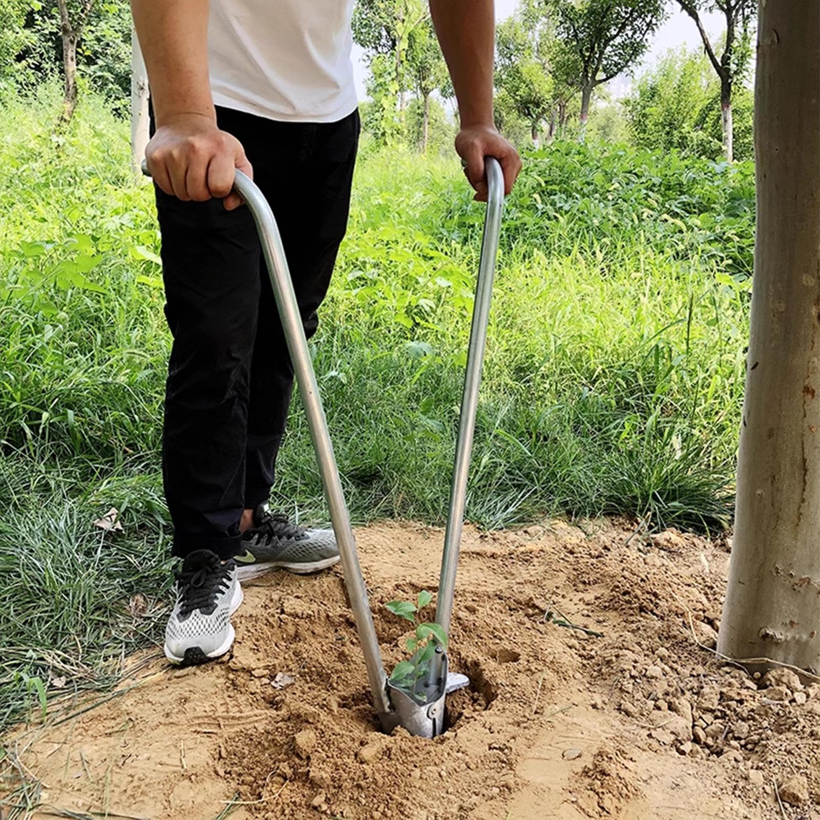 Plantador manual de plantas - Herramienta para plantar bulbos, plantador portátil de plántulas de mano | Plantador de plántulas de verduras multifuncional de tallo largo para la agricultura