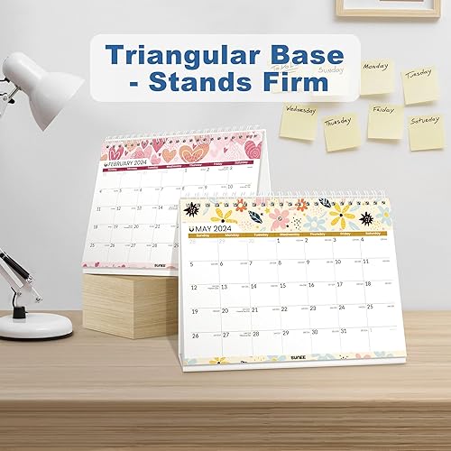 Miniatura 5 de SUNEE Calendario de escritorio pequeño 2024-2025 de 8 x 6 pulgadas, calendario pequeño de 21 meses desde ahora hasta junio de 2025, mini calendario
