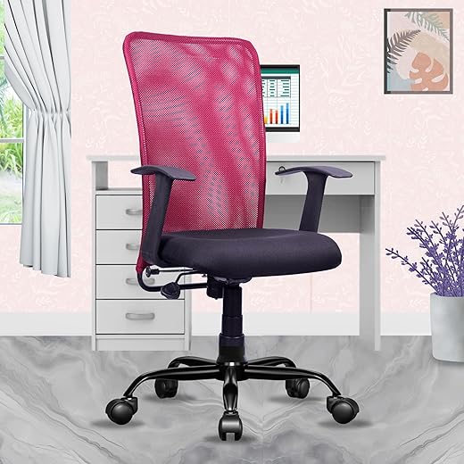 beAAtho® Florence Mesh Mid-Back Ergonomic Home Office Chair 3-Years Limited Warranty, Tilting &amp; Height Adjustable Mechanis