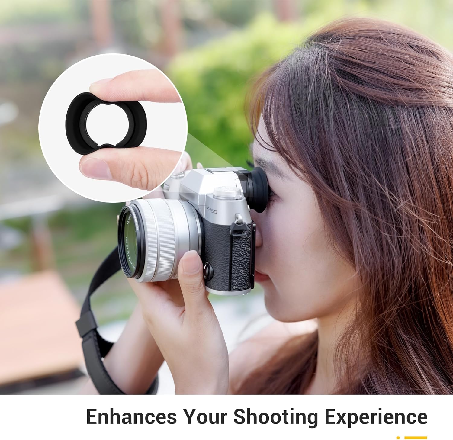 JJC Soft Rubber Eyecup Eyepiece for Fuji Fujifilm X-T50 XT50 Mirrorless Camera, X-T50 XT50 Eye Cup Viewfinder Cover, Not Affect The Use of LCD Screen, Comfortable Eyeglass Wearers - Image 6