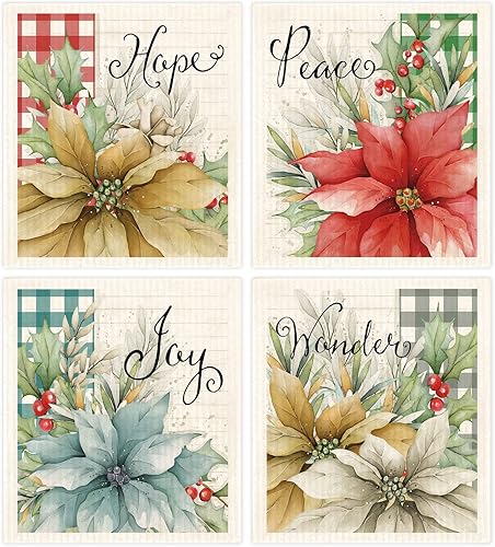 Morigins Hope Peace Joy - Paños de cocina suecos, ecológicos, reutilizables, sostenibles, biodegradables, de esponja de celulosa, paños de limpieza disponible en Yaxa Venezuela