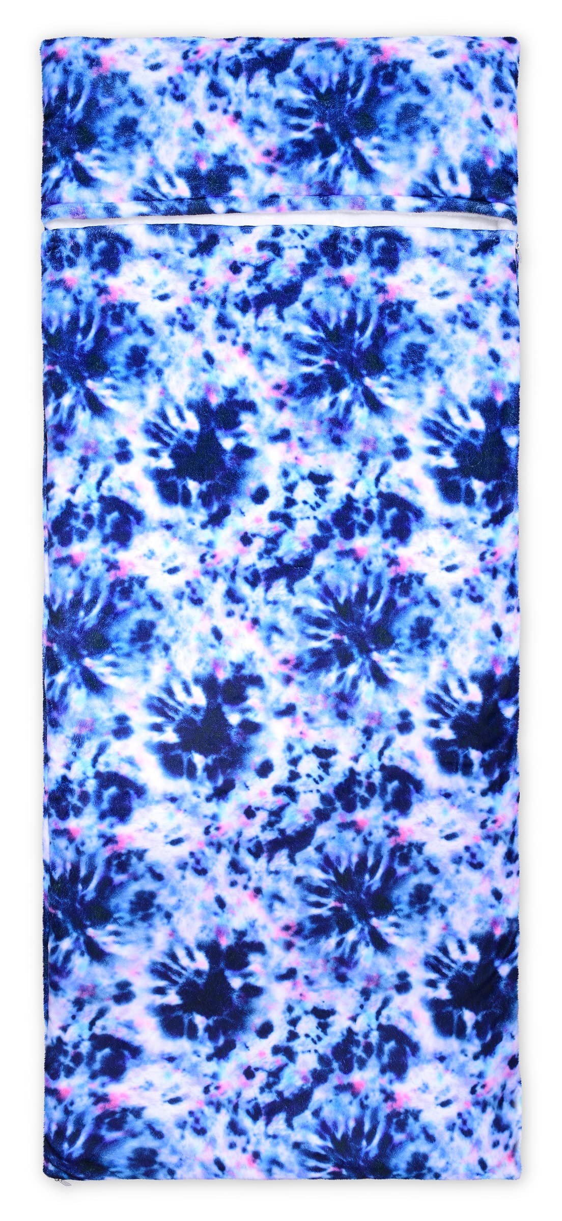 iscream 70" x 28" Faux Sherpa-Lined Silky Fleece Zippered Sleeping Bag - Bold Prints Collection