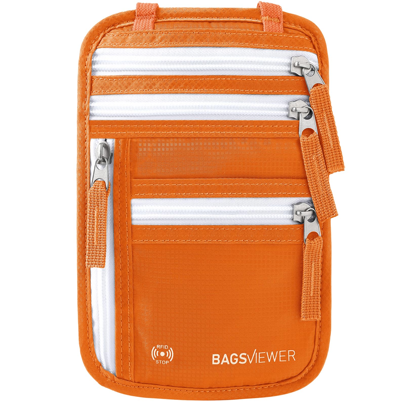 BAGSVIEWER Neck Wallet, RFID Blocking Passport Holder for Travel, Waterproof and Slim Pouch with Adjustable Neck Strap for Men, Women to Secure Cash