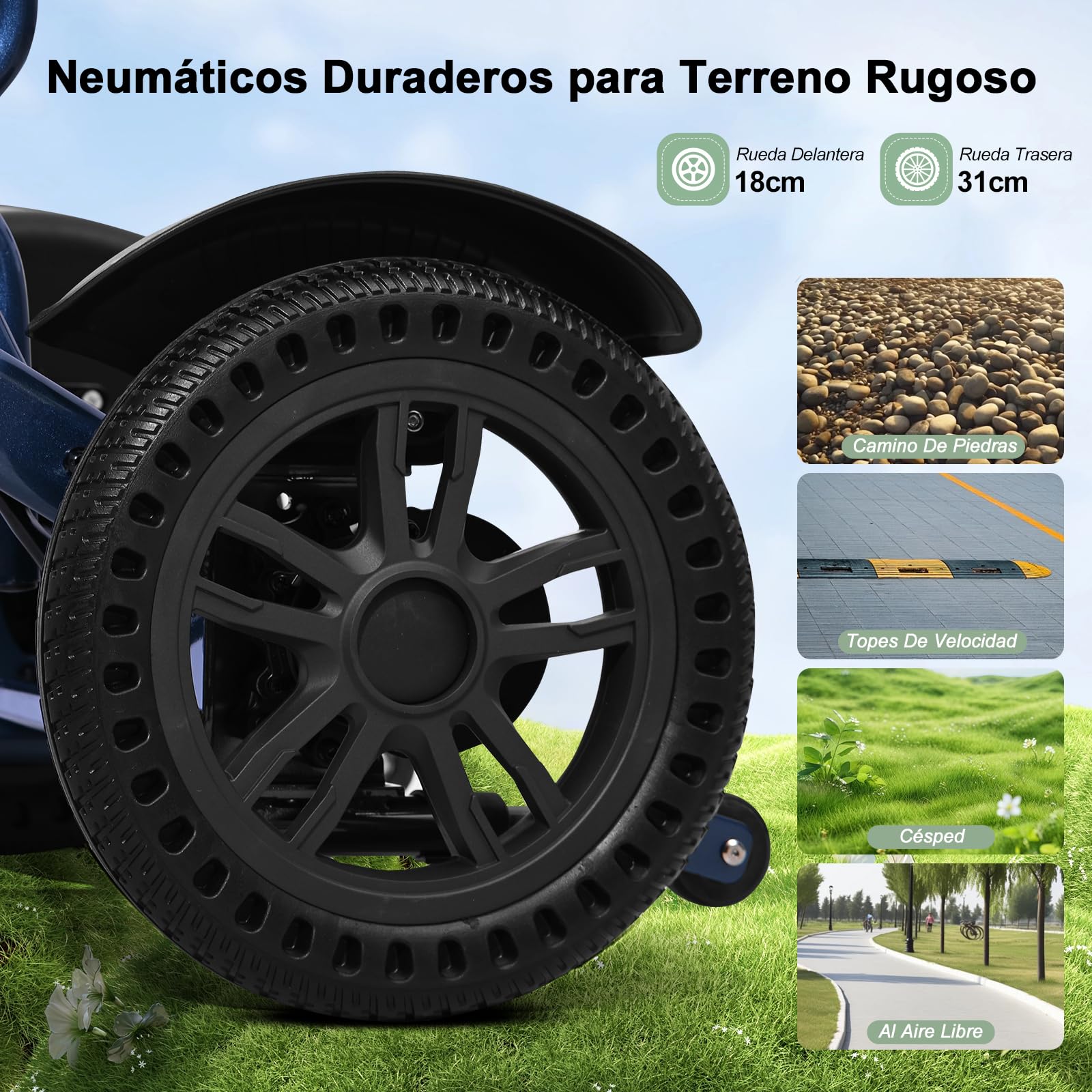 【Versión Mejorada】D14 Silla de Ruedas Eléctrica Plegable para Personas Mayores, Autonomía de 25km, 500W Motor, Cojín de asiento engrosado, Apta para Viajes y Estándares de Embarque (D14-Azul)