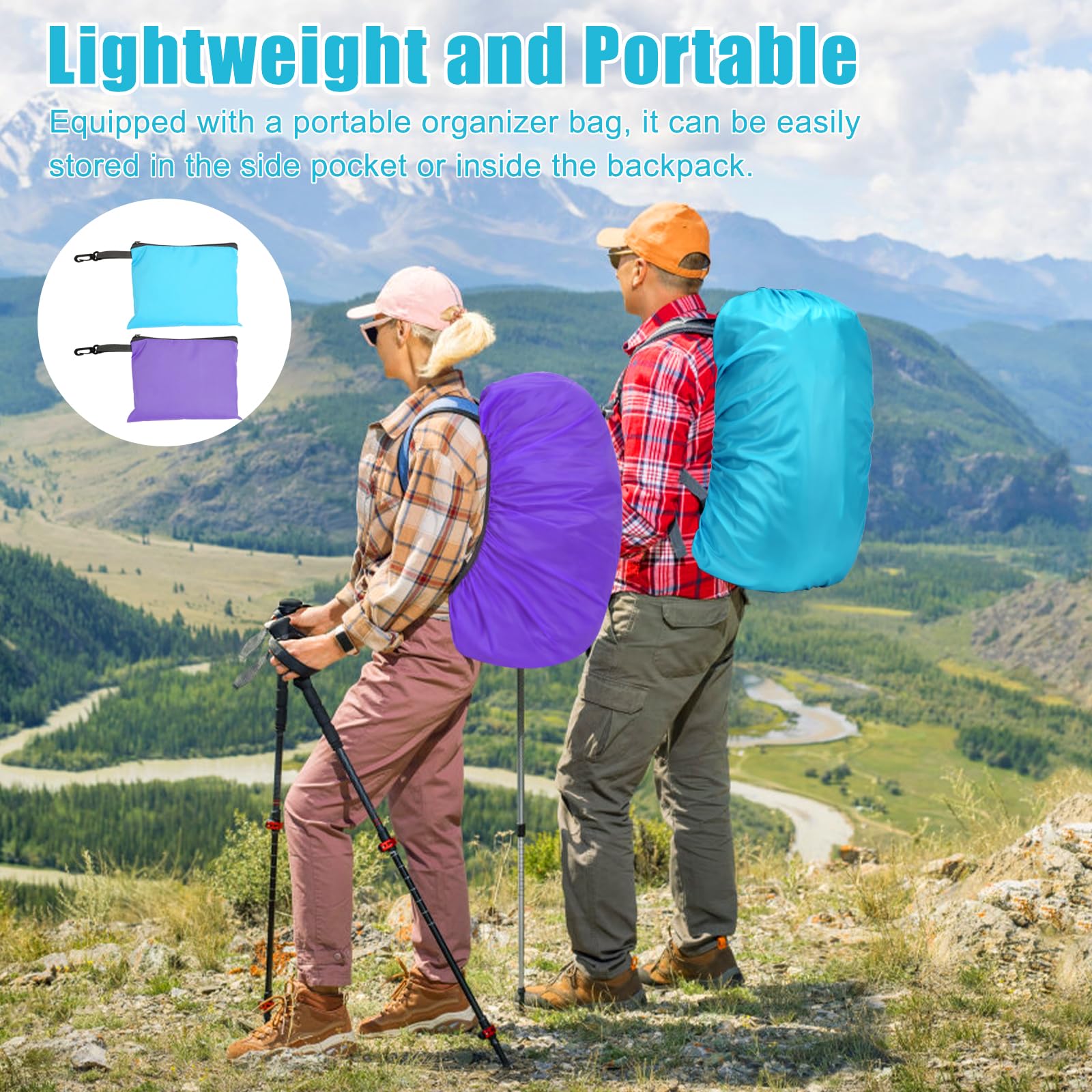 Pack of 2 Rain Covers for Backpacks, School Bag, 30-40L Pack of 2 Rain Covers for Backpacks, School Bag, 30-40L