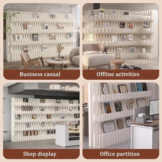 Room Divider, Folding Privacy Screens, Portable Retractable Room Divider Paper Screen Partition,Home Office Hotel DIY Indoor Decoration Mobile Wall(2-3m*1.6m/6.56-9.84 * 5.24ft,White)