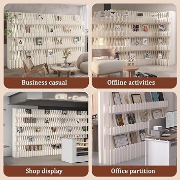 Room Divider, Folding Privacy Screens, Portable Retractable Room Divider Paper Screen Partition,Home Office Hotel DIY Indoor Decoration Mobile Wall(2-3m*1.6m/6.56-9.84 * 5.24ft,White)