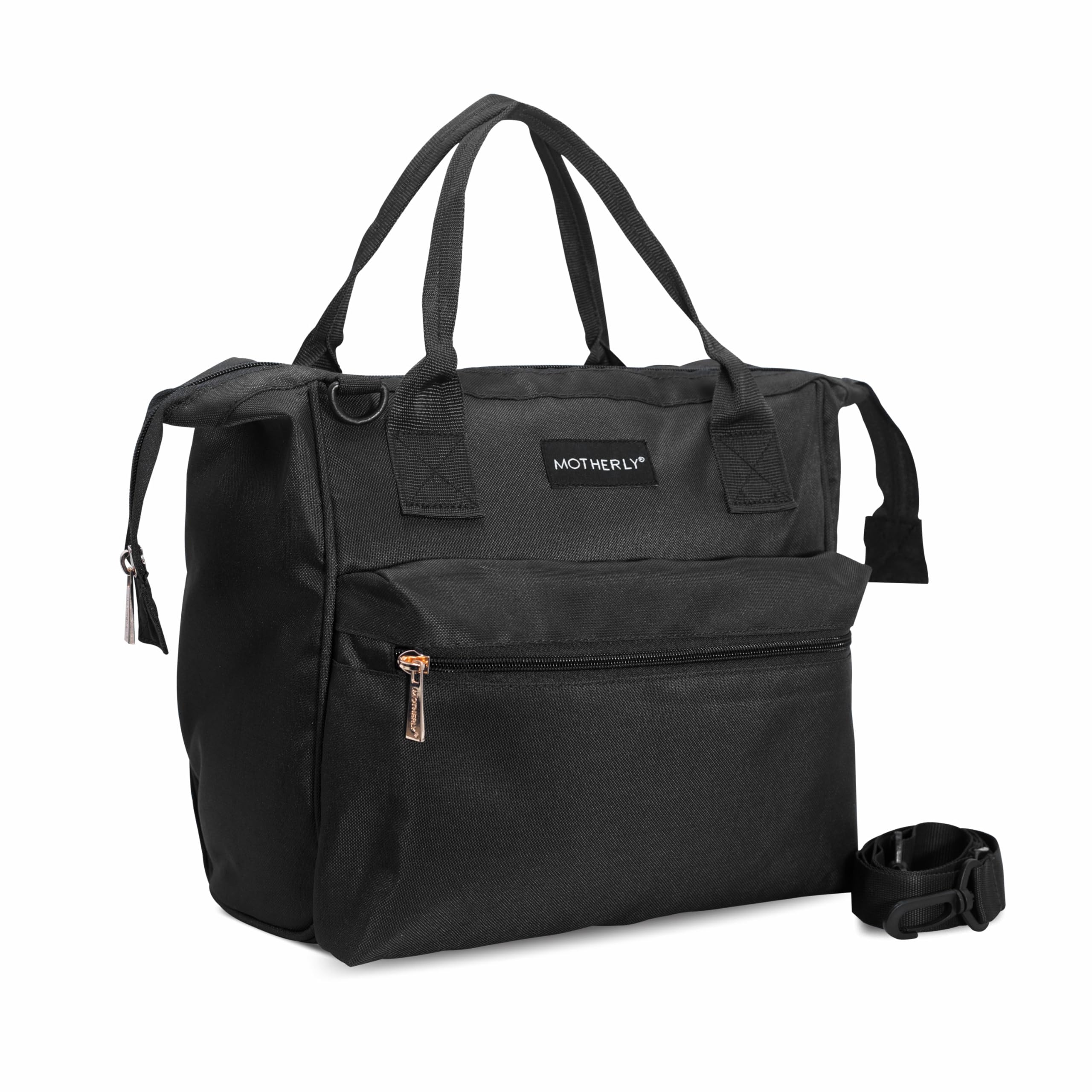 Motherly Mini Diaper Bag for Mothers |Small Diaper handbag for mom for travel (Black)