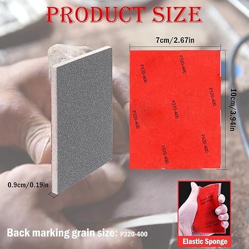 Miniatura 2 de 18 esponjas de lijado de grano 320-2500, almohadillas de lijado ultrafinas, bloque de arena de espuma suave, papel de lija seco húmedo para modelos