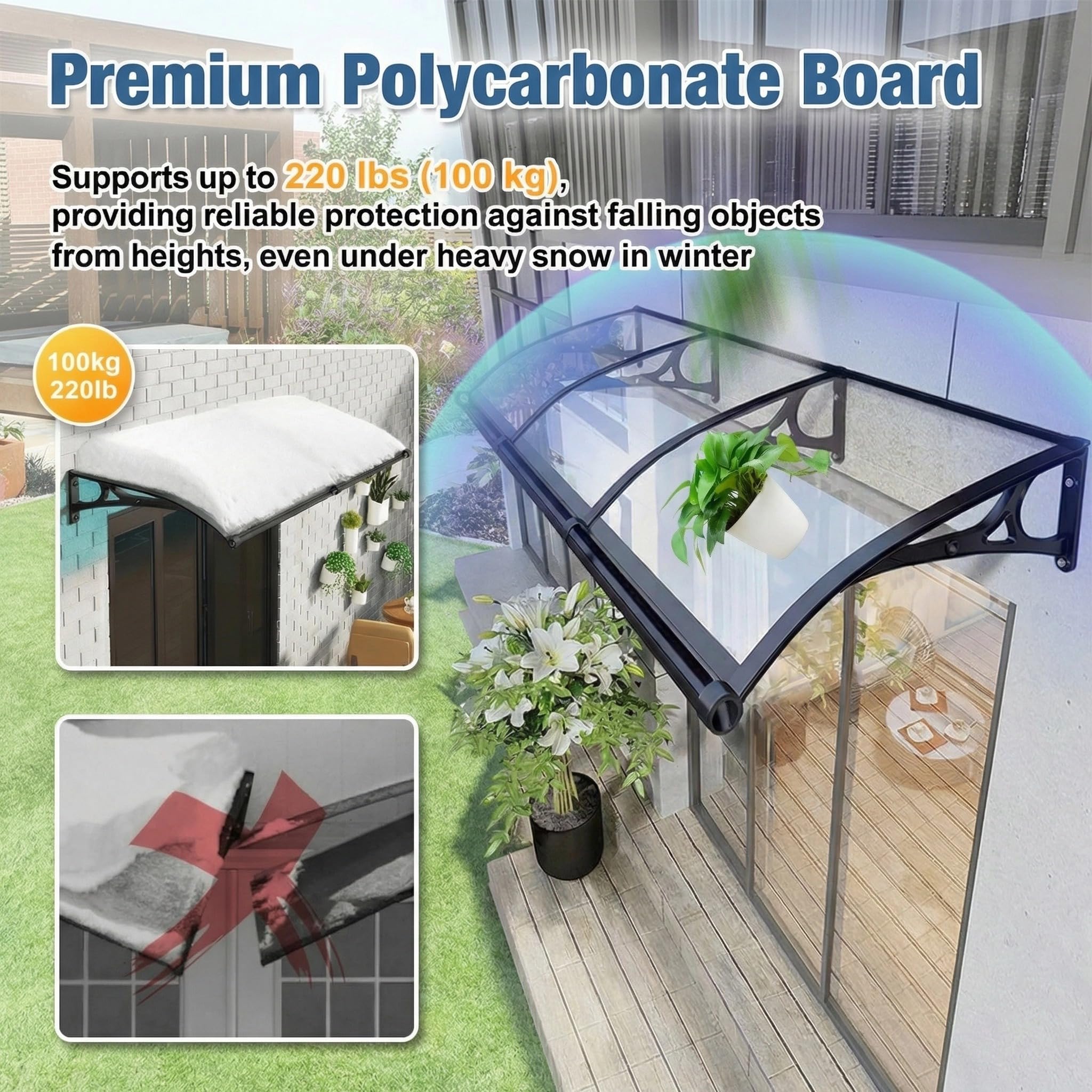 Odpływ na zewnątrz patio zlew dzik z aluminiowym wspornikiem WeatherResint Flo do grudniowych ganek i wejść Łatwe wkładanie i