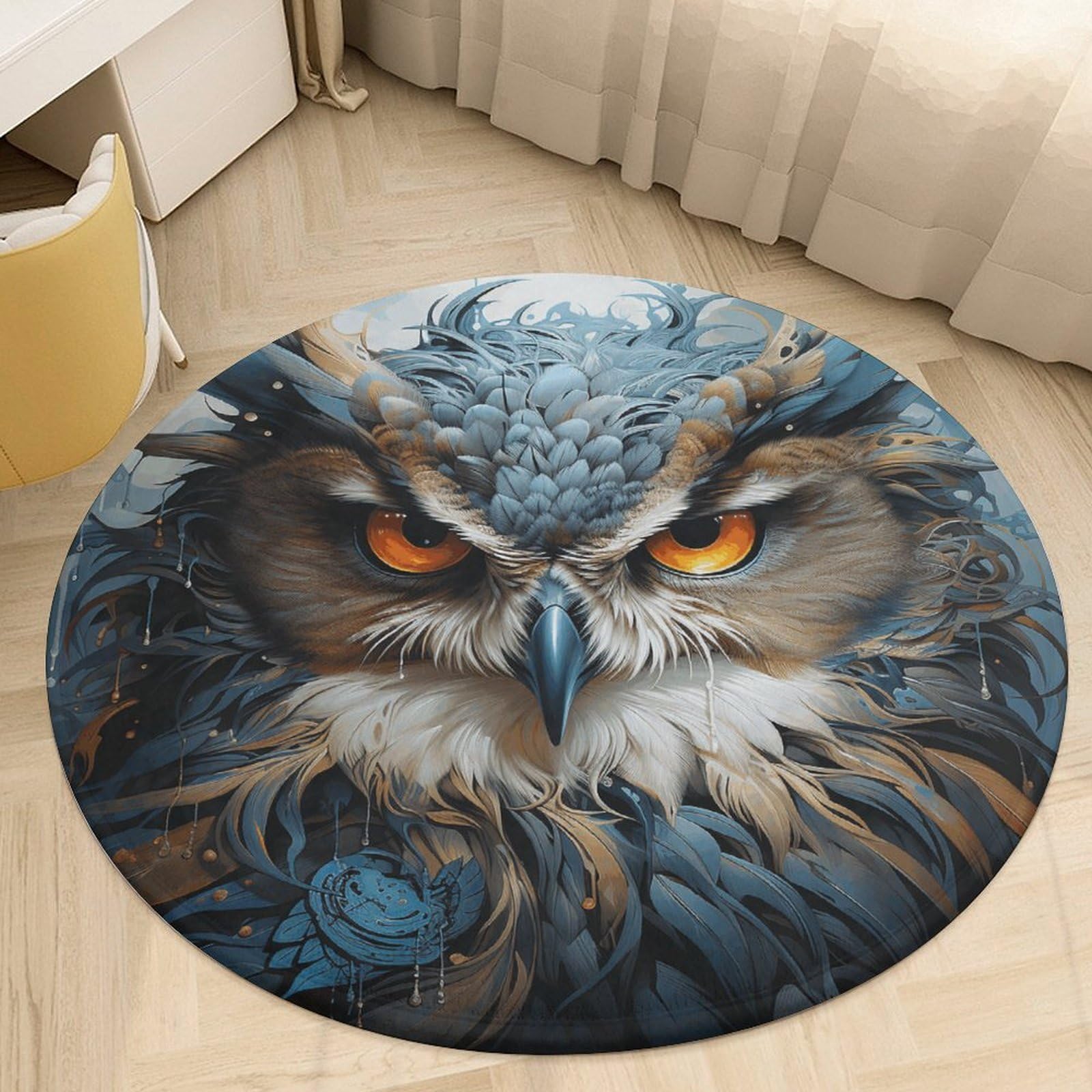 Tapis de salle de bain en peluche absorbant l'eau tapis rond cuisine et chambre