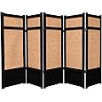 4 ft. Short Low Jute Shoji Screen - 5 Panel - Honey